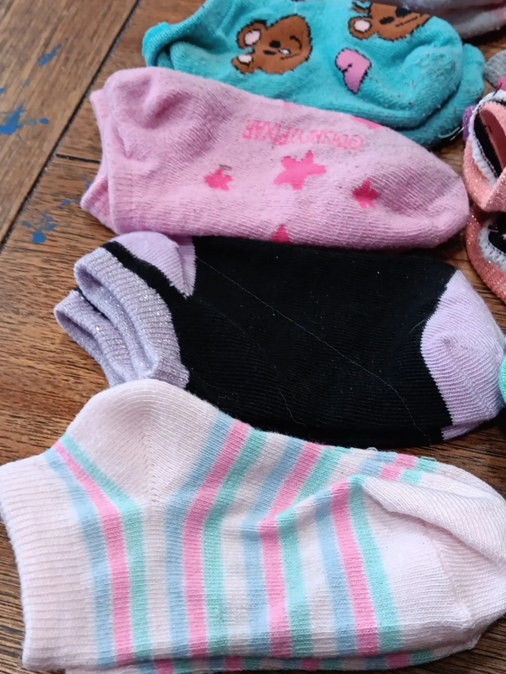 Kids Assorted No-Show Socks - Pink, Blue, Green, Black & More